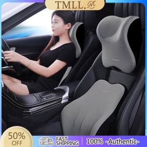 High quality car headrest lumbar pillow set comfortable and breathable memory foam car headrest set lumbar support seat lumbar pillow backrest cushion