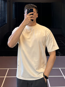 Silver Label Design Mens Casual Fitness T-Shirt Short Sleeve Breathable Cotton Polyester Blend Spring Summer Sportswear