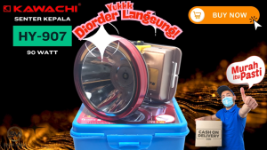 Himitsu Senter Kepala 90w 90 Watt LED Super Terang HY-907 Waterproof Cas Isi Ulang Tahan Lama 12 Jam Battery 8000 mAh + LED Bulb 7 Watt DC Flash Light Camping Berburu Mancing Tahan Air By Kawachi Head Light Laz COD Bisa Bayar di Tempat Graha Expo