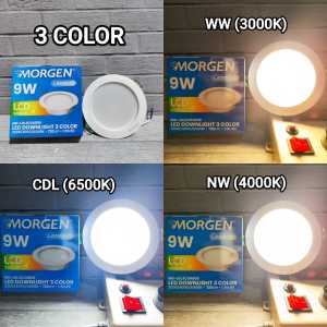 MORGEN LEGEND LED PANEL IB BULAT 9W 9 WATT TRICOLOUR SNI 3 PILIHAN CAHAYA DALAM 1 LAMPU 3 COLOUR PUTIH 6500K / WARM WHITE 3000K / NATURAL 4000K SEMU TIGA WARNA BERGARANSI 1 TAHUN BAGUS KUALITAS TERBAIK
