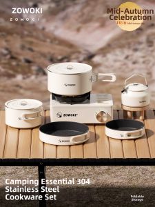 Outdoor Portable Cookware Set Stainless Steel 304