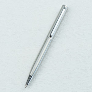 Mini Metal Twist-Activated Ballpoint Pen - Pocket-Sized 0.7mm Fine Black Ink Stainless Steel Ballpen Office School Supplies
