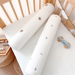Cartoon Embroidery Bear Baby Comfort Pillow - Removable Cylinder Anti-collision Baby Bed Bumper 60CM