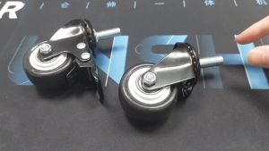 1.5 - 2 Heavy Duty Caster Wheels Black Rotate Trolley Wheel Swivel With Brake Office Chairs Wheels