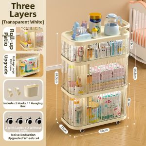 Multi-functional Floor Multi-layer Sliding Door Mobile Cabinet
