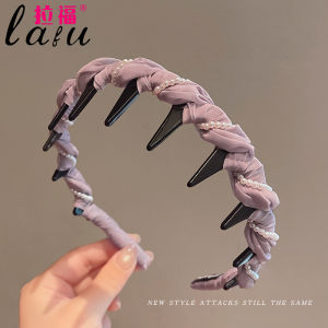 Womens Pearl Hairband High Cranial Top Face Washing Special Use Hair Tie Pressing Hair Card Hair Bundle Headwear