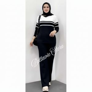 Setelan Wanita Kekinian 2025 One Set Apolo Kringkel Terbaru Setelan Celana Bajut Wanita Terlaris