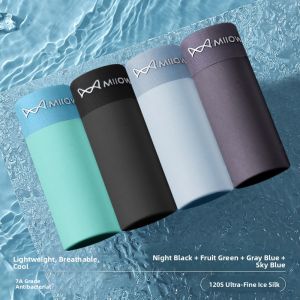 miiow | Mens Ice Silk Boxer Shorts Flat Angle Four Corner Thin Antibacterial Breathable Summer Underwear MiiOW Cat Person Sport Style