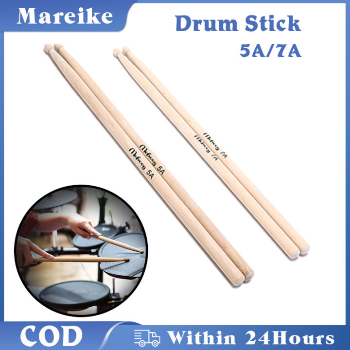 Baquetas De Tambor Promark 5A, 12 Pares: Madera De Arce, Cabeza En Forma De Lágrima, Perfectas Para Practicar
