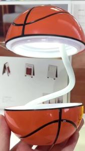 USB Rechargeable Basketball Night Light LED Table Lamp with Phone Holder & Storage Bowl Bedroom Decor Christmas Birthday Gift