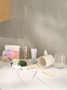 SyokSyok ECOCO Wall Mounted Toothbrush Holder Magnetic Cup Bathroom Organizer No Drill Storage Rack Set