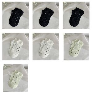 Miiow | Cat Woman Polka Dot Boat Socks Women Summer Thin Anti Slip No Slip Breathable Short Cotton Socks Ladies 2025 New Style