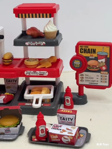 Ready Stock Kids Kitchen Pretend Play set with Fast Food Kitchen Toy Cooking Anak-anak masak mainan