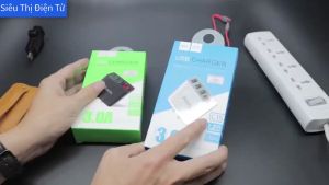 Củ sạc nhanh tự ngắt khi sạc đầy 3 cổng sạc usb Hoco C15  màn hình LCD hiển thị điện áp