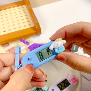 AN Jam Tangan Elektronik Mini Kartun Lucu untuk Siswa Ujian Jam Saku Kecil Stopwatch Senyap