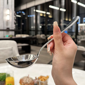 Thick Handle Stainless Steel Soup Spoon Large Head for Serving Soup C-SISAN 18/10 Kitchen Cooking Utensil