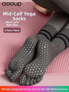 O:OOUP | Anti-slip Professional Womens Sport Socks Five-finger Mid-length