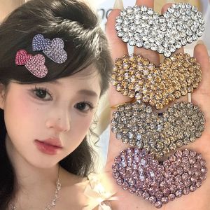 กิ๊บติดผมไรน์สโตนสำหรับผู้หญิงกิ๊บกิ๊ปติดผมรูปหัวใจติดเพชรหลากสีกิ๊บติดผม BB สำหรับผู้หญิง Y2K อุปกรณ์เสริมหมวกคลุมหัวกิ๊บ Bobby