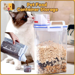2.3L Cat/Dog Food Air Tight Container with Measuring Cup Pet Food Storage Container