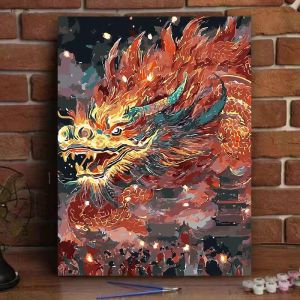 KAYOU | Painting By Numbers on Canvas Kit for Adults Dragon Animals Drawing Acrylic Paint Oil Picture of Coloring By Numbers Art