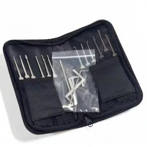 17pcs Lock Pick Set Stainless Steel Lock Picking Tools Kit Portable Locksmith Unlocking Tool Set for Home Emergency