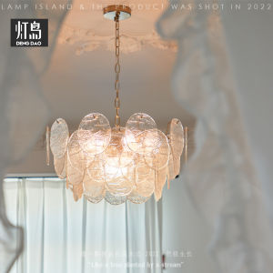 Lamp Island Italian Style Antique Glass Chandelier Nordic Modern Simple and Light Luxury Designer Bedroom Lamp in the Living Room