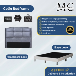 Mattress Concept Colin Divan Bedframe Pet Friendly Fabric/Faux Leather/Fabric All Size Available