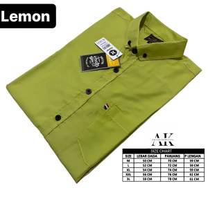 kemeja polos pria warna Lemon lengan panjang jumbo big size M-XXXL FORMAL NON FORMAL terbaru 2025!!!!