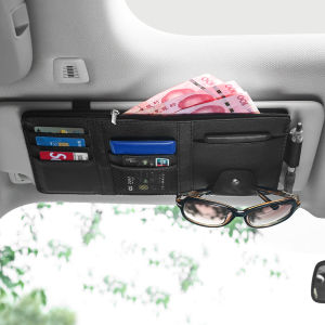 Car Sun Visor Bill Pen Business Card Holder Organizer Storage Box Sunglasses Clip Stowing Tidying Car Accessories