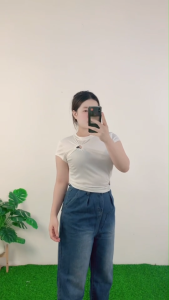 ชุดเซ็ตลำลอง เสื้อยืดแขนสั้น แมตช์ง่ายคู่กับกางเกงยีนส์