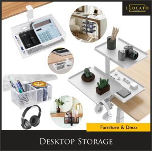 3 Tier Clamp On Desk Storage Adjustable Desk Shelf Organizer And Headphone Hook