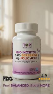 TOPNutrition® PCOSCare MYO Inositol Berberine Folic Acid Magnesium FDA Approved