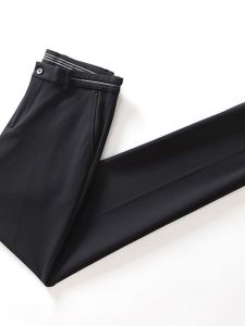 Comfortable Straight Leg Business Casual Mens Pants Autumn Pure Color Drapey Elastic Pure Stretch Formal Wear