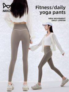 MiiOW | High-Waist Fitness Yoga Pants Womens Outerwear New 2025 Cat Person Sharkskin Pants No Embarrassing Lines Long Leggings