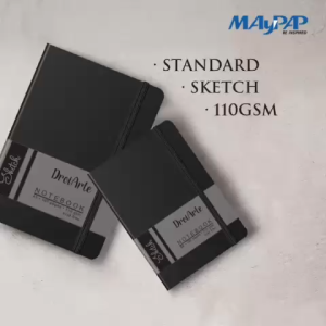 MayArt DroiArte Sketch NoteBook Journal with Elastic Band & Back Pocket 110gsm A5/A6