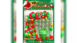 Christmas Happy New Year Big Balloon Set rubber balloon foil balloons Curtain Party Background Backdrop Decoration 994-1245-1357