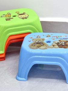 Thickened Plastic Childrens Stool Cute Cartoon Anti-slip Living Room Footrest Stool Home Use Pad Footstool Small Stool