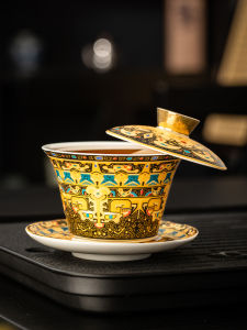 Cốc Trà Gốm Cao Cấp Có Nắp Xoay Được Cốc Trà Gốm Nghệ Thuật Dân Tộc Bộ Trà Gốm Thủ Công Cốc Trà Gốm Có Thể Treo Được