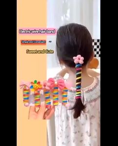 Cute Cartoon Rolling Coil Ponytail Hair Rope Loop Scrunchies Hair Ties