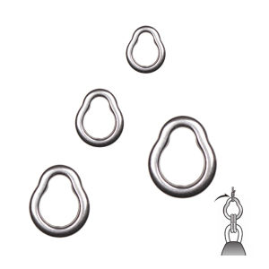 20PCS/50PCS Stainless Steel Teardrop Fishing Ring Assist Hook Pear Shape Solid Ring Jig Fishing Lure Terminal Connector L M S