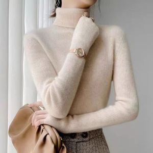 เสื้อสเวตเตอร์คอตั้งบางสำหรับผู้หญิง เสื้อชั้นในขนสัตว์ แฟชั่นฤดูใบไม้ร่วง/ฤดูหนาว 2025 เสื้อแจ็คเก็ตคอตั้งใหม่ เสื้อชั้นในคอตั้ง
