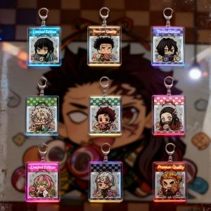 Bandai | Demon Slayer Tanjiro Zenitsu Nezuko Acrylic Keychain Anime Keyring Creative Pendant