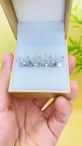 Vỏ Khuyên tai nữ bạc xi bạch kim 6 chấu nụ đá tròn chuôi vặn size từ 4-8mm Bông tai nam bạc ý S925 xi vàng trắng đẹp Hoa tai bạc thật mạ vàng thiết kế sang trọng và đẳng cấp có bán lẻ 1 chiếc - KIM LỘC PHÁT B6CV