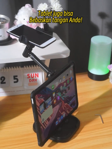 COOBOWE 2in1Tablet Stand Rotatable Pegangan Hp Adjustable Desktop Phone Holder hp Meja Dudukan Ponsel Untuk Live Streaming Video