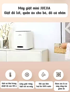 (Tự Động và Sấy khô)Máy Giặt Mini JueJia 3kg hoàn toàn và sấy khô congNhỏ Gọn KT 300x295x340mm