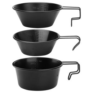 Winnereco 250/360ML Camping Sierra Cup Stainless Steel Ultralight CampingTableware Stackable with Handle for Picnic Beach Fishing