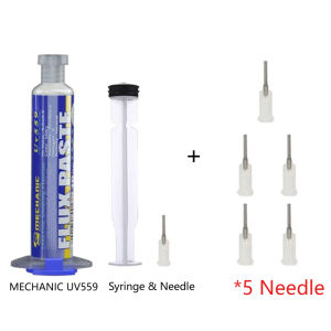MECHANIC UV559/UV223 Solder Flux No-Clean 10cc Syringe Kit with Pusher & 6 Needles BGA PCB SMD Welding Grease Phone Repair Tool