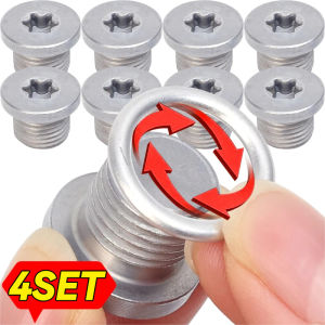 4Set Oil Drain Sump Plug Gaskets NO138157 N91167901 Washer Seal Ring Screw Car Engine for Audi A4 A6 Q3 Q5 for VW Touareg Golf Skoda