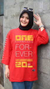 KAOS ATASAN OVERSIZE LENGAN 7/8 FOREVER BAJU HIJAB TRENDY BELI 4 GRATIS 1 ACAK