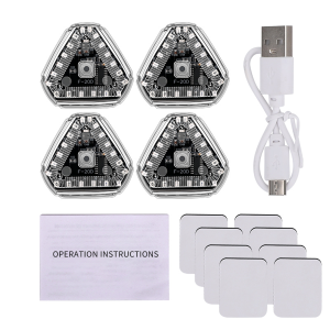 KEVANLY | 1/2/4/6pcs Solar Power LED Strobe Warning Light Colorful Flashing Warning Siganl Lamp Wireless for Motorcycle Car Motorbike UTV